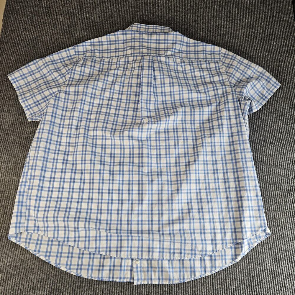 Croft & Barrow Shirt Mens 4XL Big Blue White Plaid‎ Short Sleeve Button Down - Picture 8 of 8